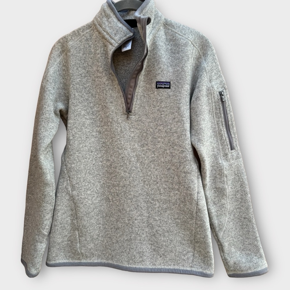 Patagonia Better Sweater Marked Grey Mock Neck Quarter Zip-Up
